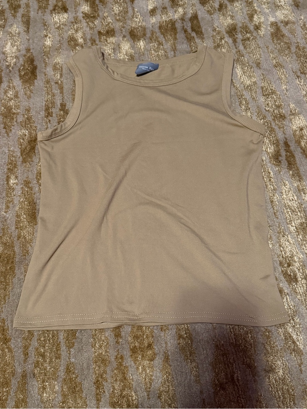 Olivia Rae Tan Ribbed Scoop Neck Tank